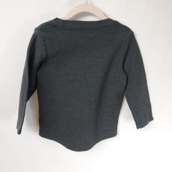 Cat & Jack Boys Grey Ottoman Knit Long Slv Tee Sz 2T - Picture 7 of 7